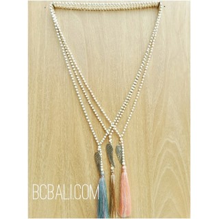 beads necklaces pendant tassel bronze wing charms 